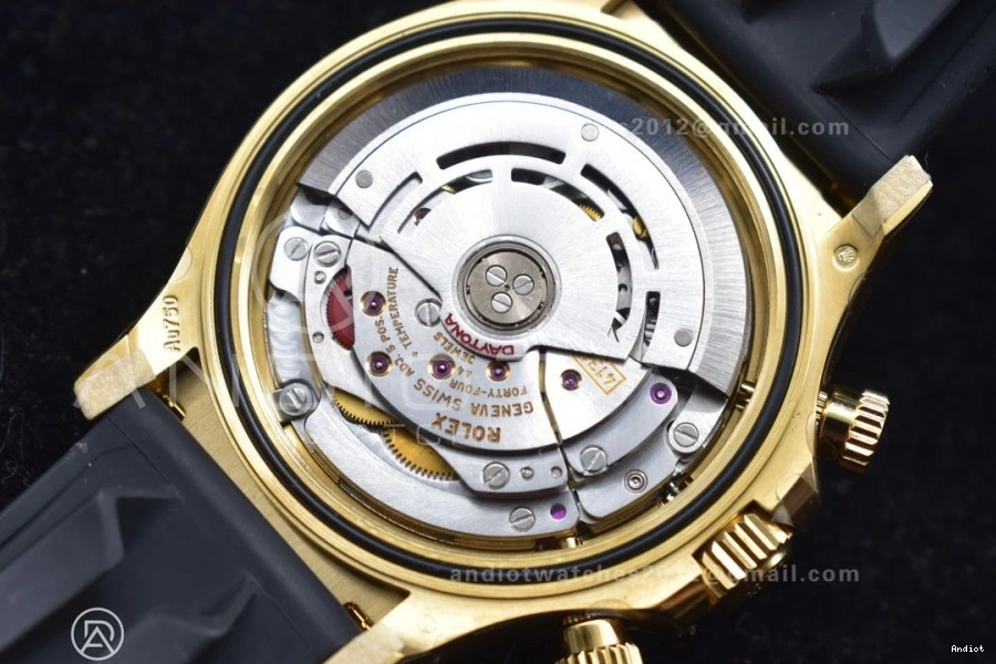 Best V2 116519 Case Rubber Strap 904L SA4130 Gold Daytona Black Clean SS Edition On 1:1 Dial 0418